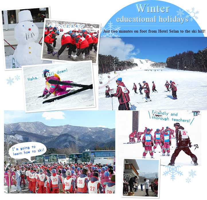 Winter educational holidays. Just two minutes on foot from Hotel Selan to the ski hill!