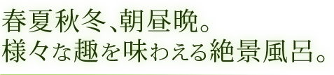 春夏秋冬、朝昼晩。様々な趣を味わえる絶景風呂。